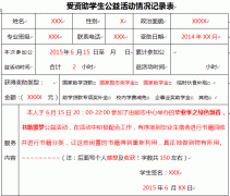 毕业季公益时间表填写参考